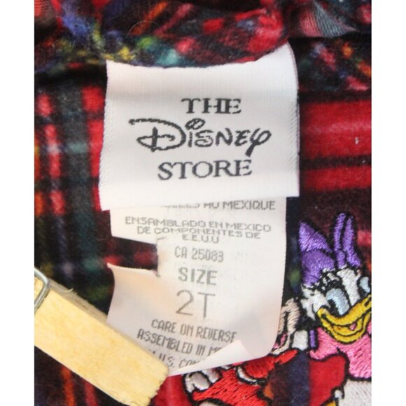 Vtg 90s Disney Plaid Classic Nightgown sz 2T Red Flannel Minnie Daisy Holiday - Picture 6 of 8